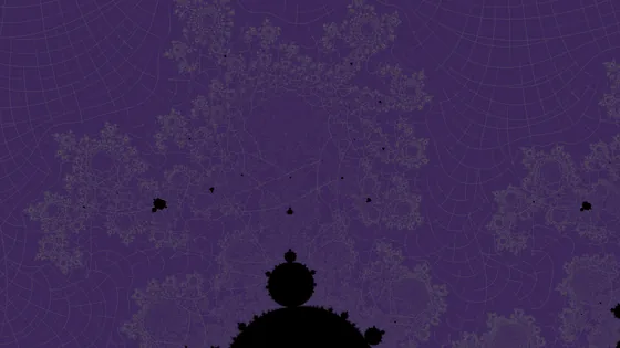 The same picture with the chart on: rings and rays of the escape map drawn over the frame.