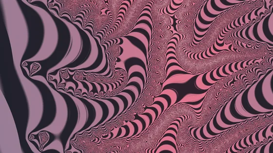 The same picture with hatching on: engraved lines cut along every escape band.