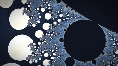 Pearl Drift: white spheres scattered over slate blue.