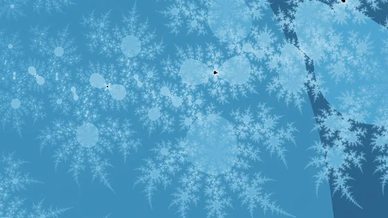 The same view with atom domains on: cells drawn around every mini-set, each with its own buried Julia.